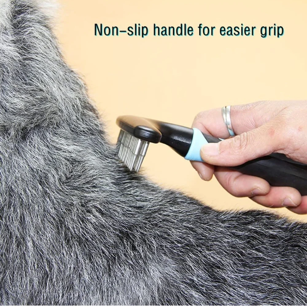 Black‎ and Blue Pet Undercoat Rake new blue.